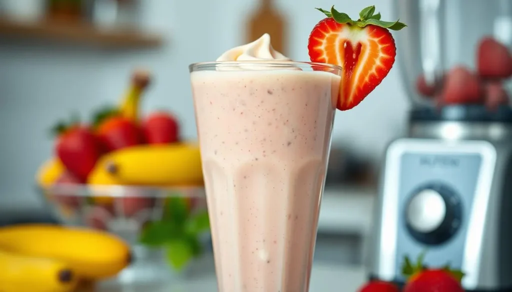 banana strawberry smoothie protein
