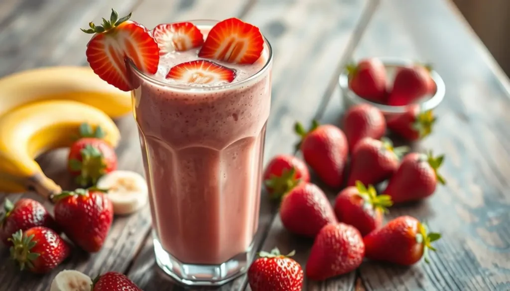 banana strawberry smoothie protein
