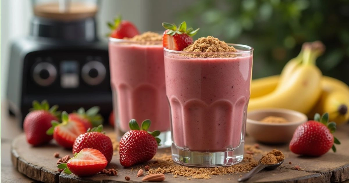 banana strawberry smoothie protein